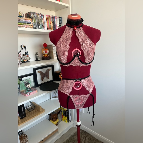 Lingerie lace pink/black - Picture 1 of 3